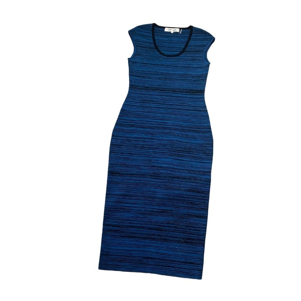 Diane Von Furstenberg Bodycon Knit Midi Dress Women's Pencil Cut Size XS